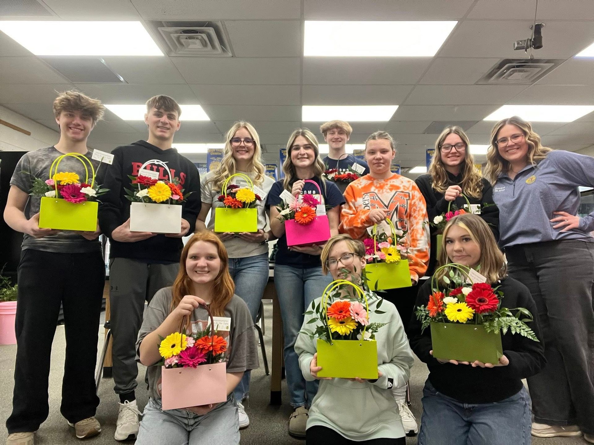 Kaity Bowman and class for Flowers for Farm Safety