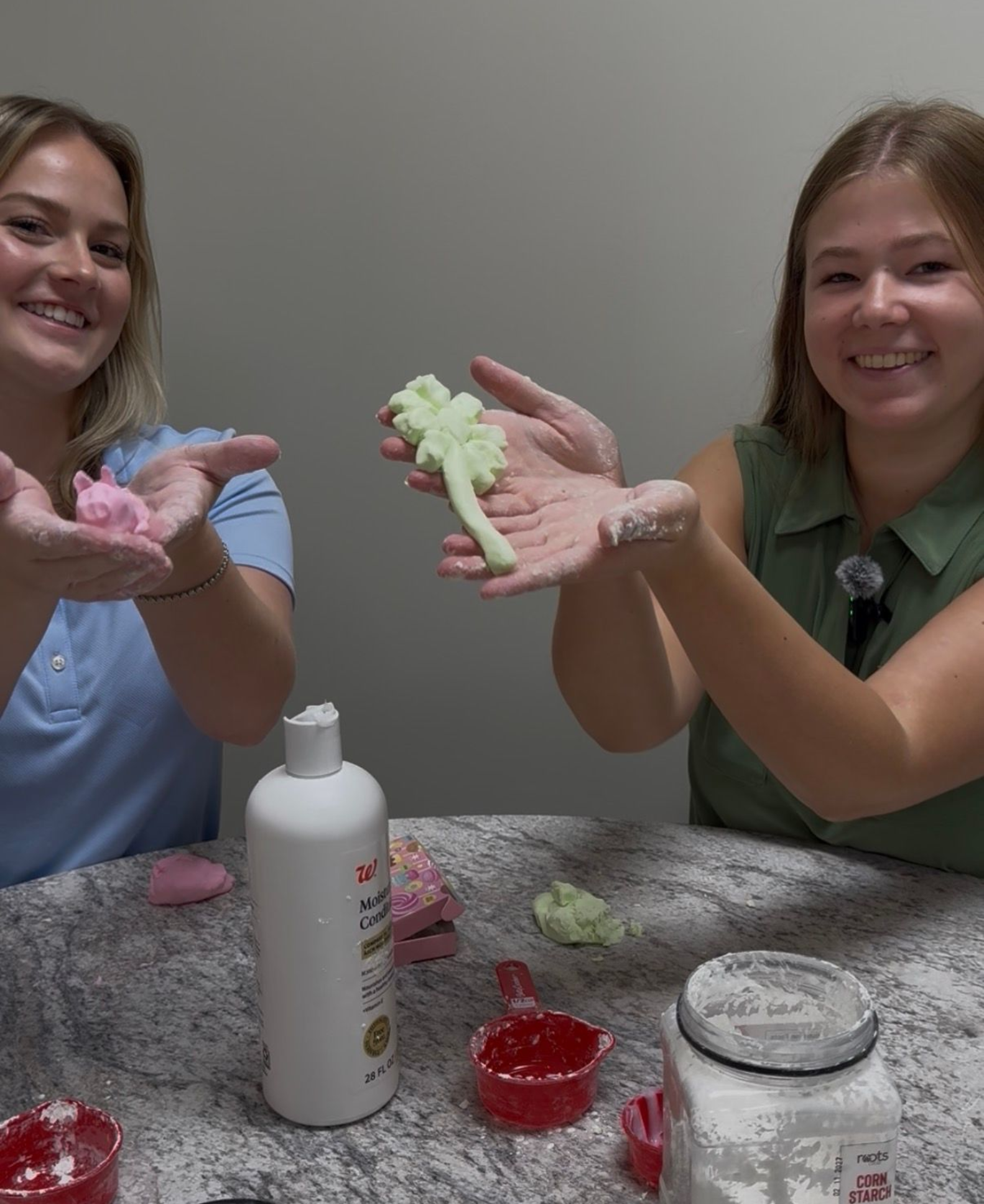 pearl and lyndi making corn lab stuff