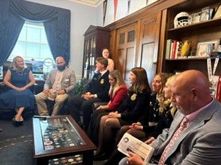 Illinois farmers and FFA with Rep. Nikki Budzinski