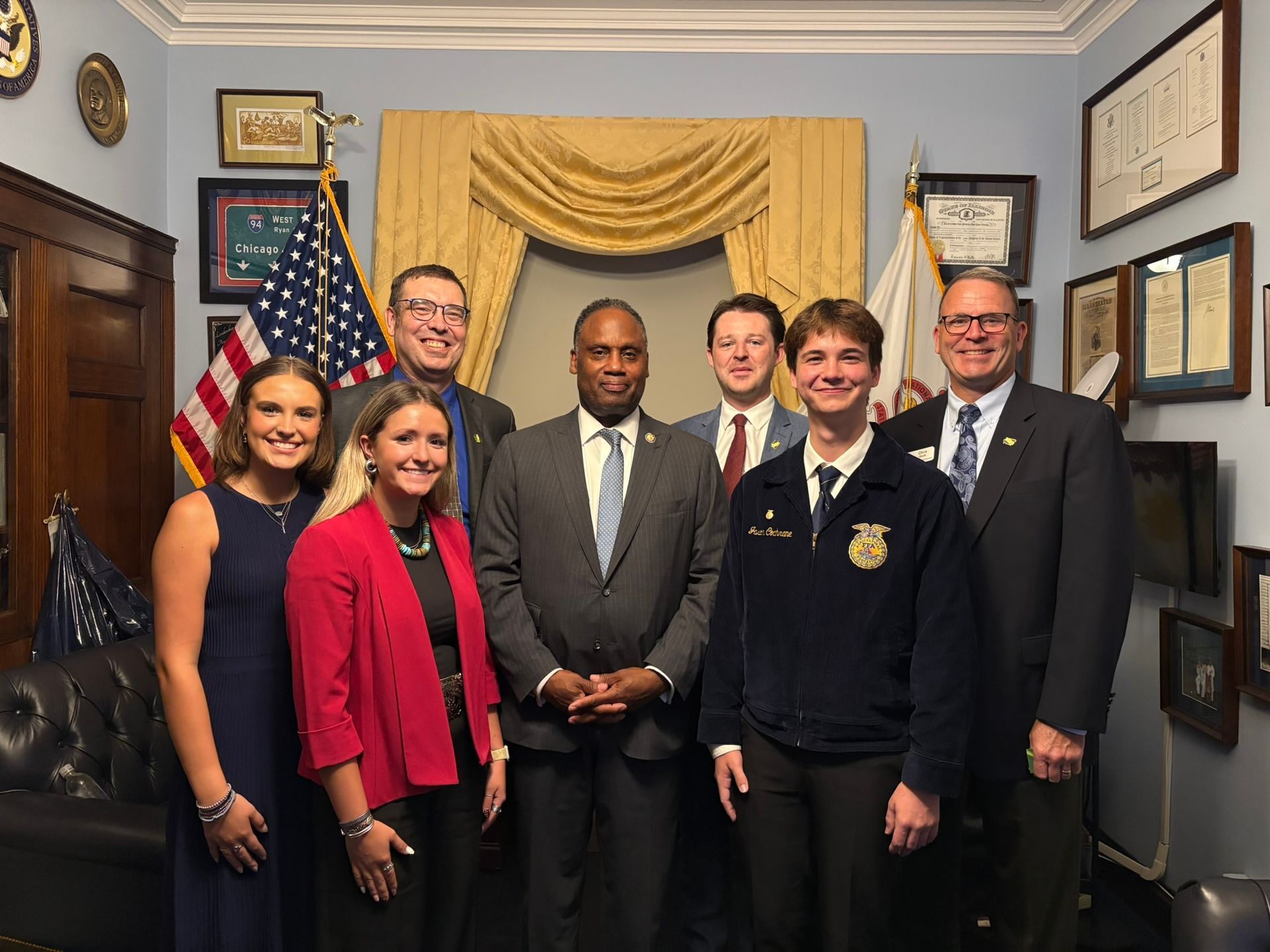 Emery Bunselmeyer, Taylor Crouch, Mark Bunselmeyer, Rep. Jonathan Jackson, Jon Hurst, Jason Cochrane, and Chris Gould