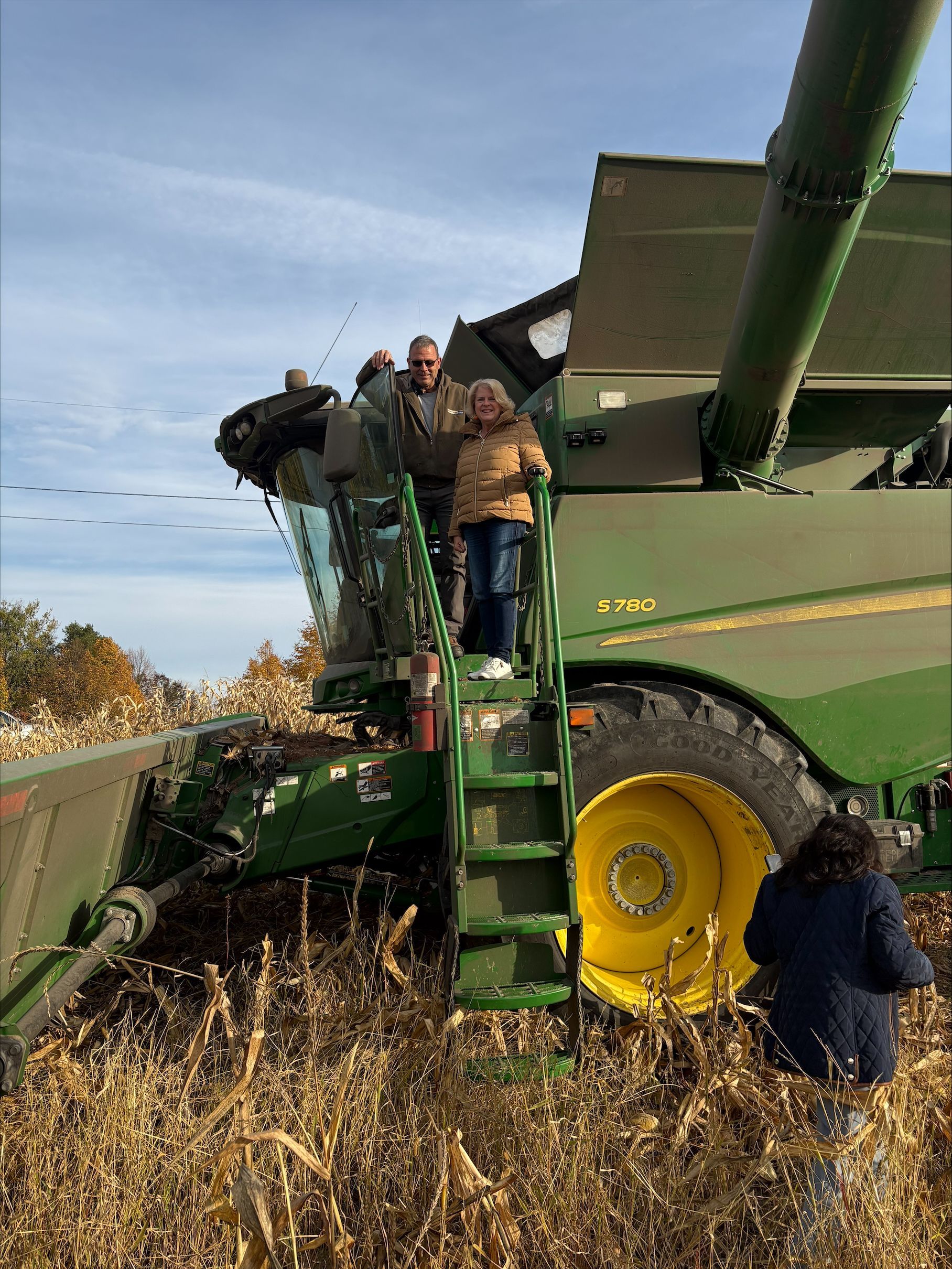 Former Rep. Melissa Bean, running for 8th District, visiting Chris Gould's farm