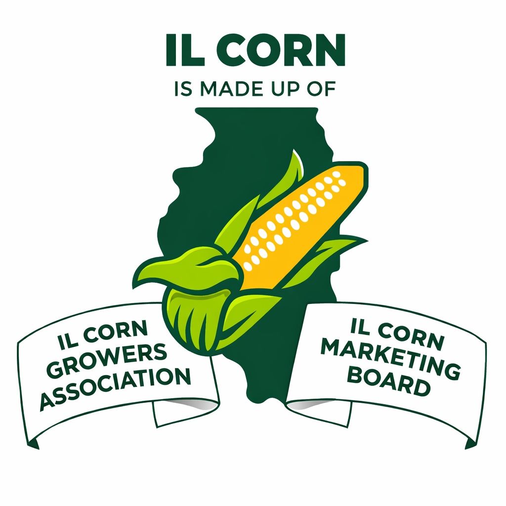il corn logo with IL Corn growers association and IL Corn marketing board