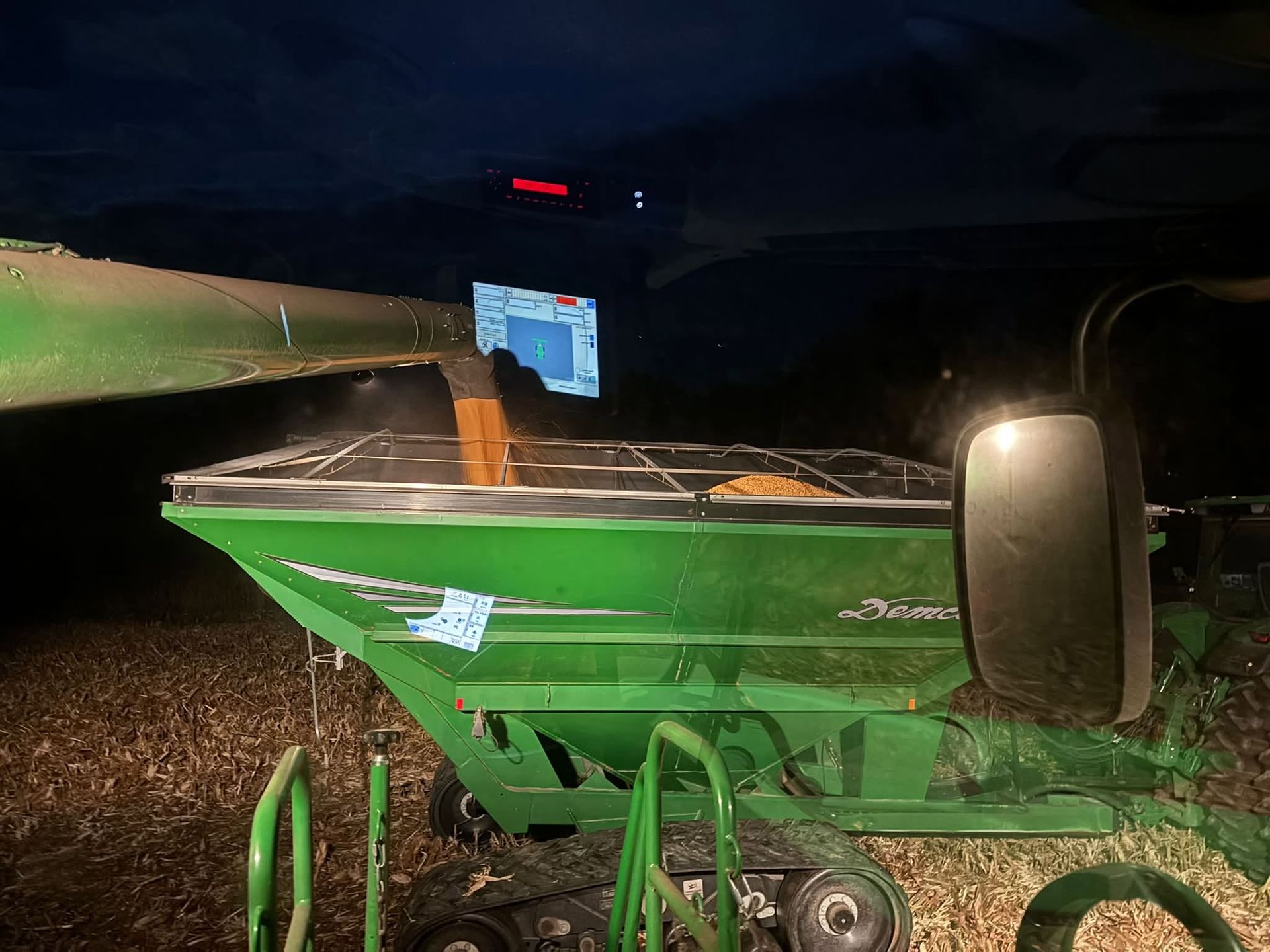 Tim Thompson harvesting at night