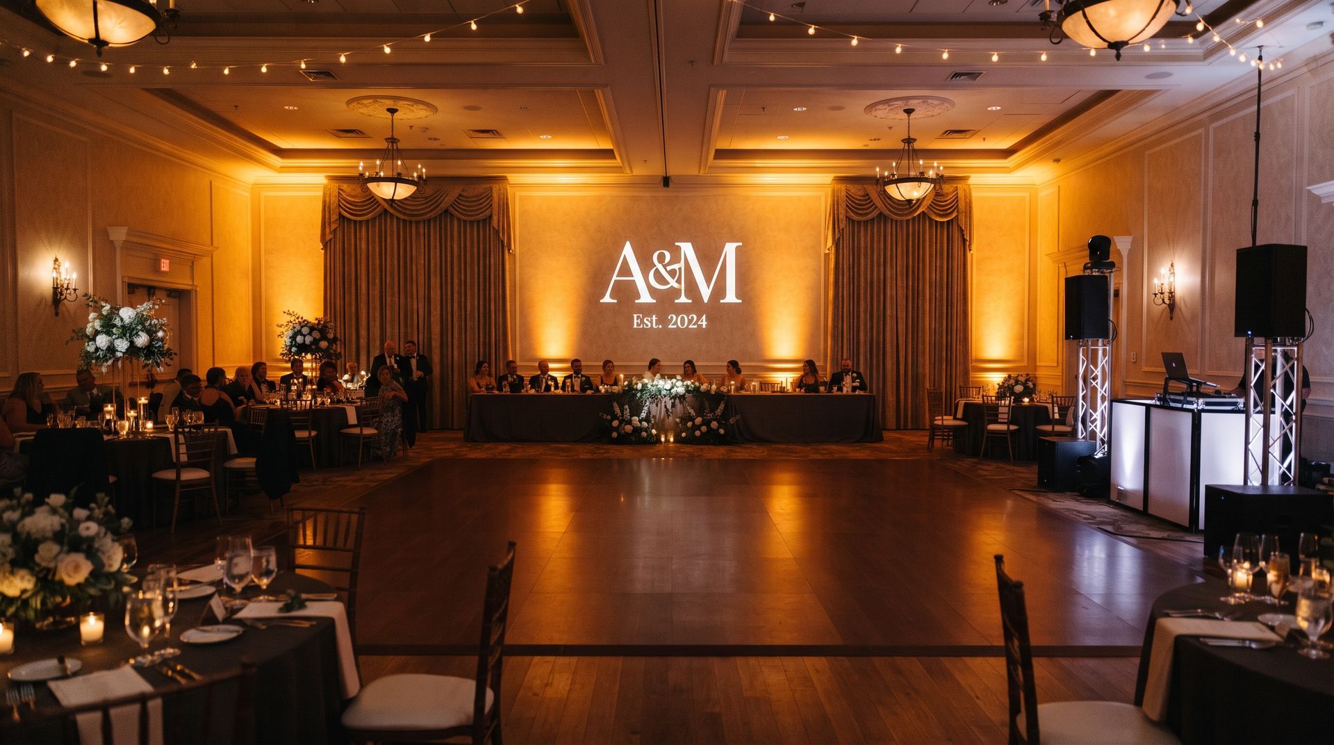 wedding DJ lighting and monogram package add-ons