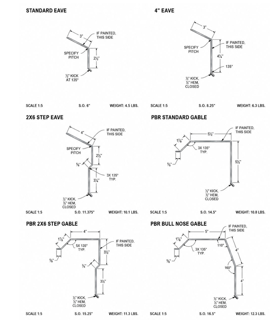 Technical diagram sheet showing four pipe elbow and bend detail drawings with measurements.