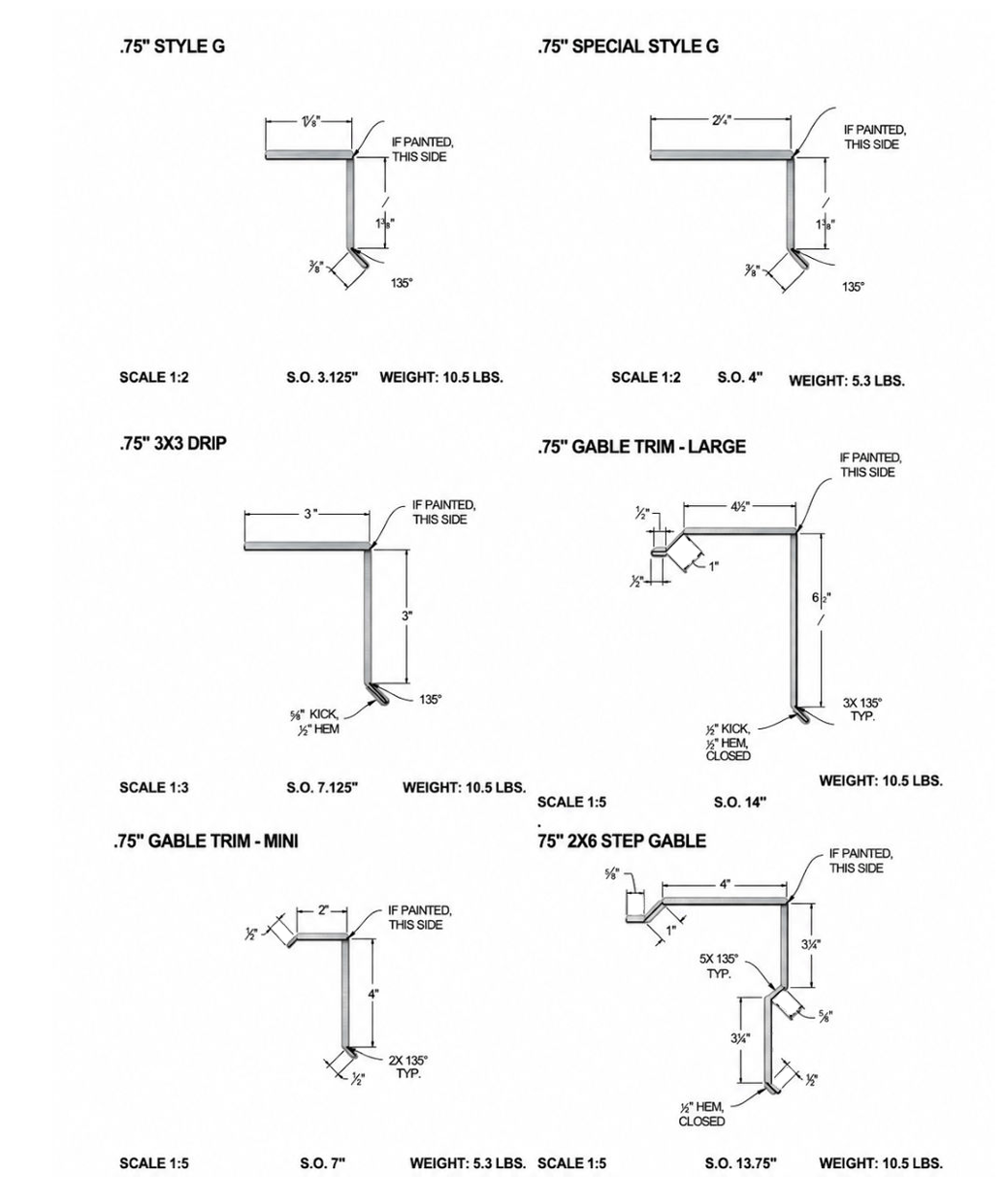 Engineering dimension diagrams of a metal bracket assembly with several labeled views and measurements.