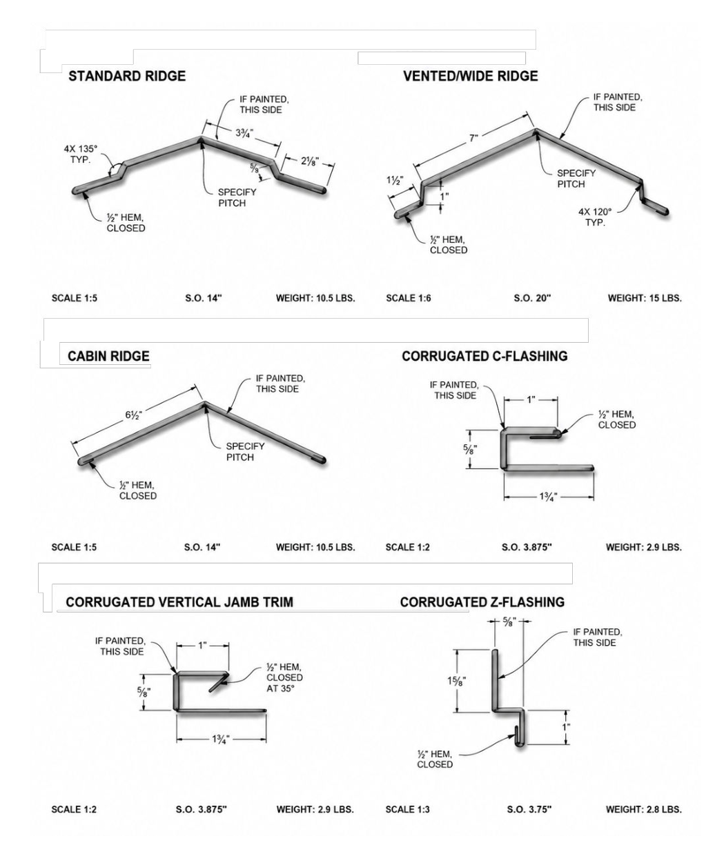 Technical diagram sheet showing several bridge types with labeled structural measurements.