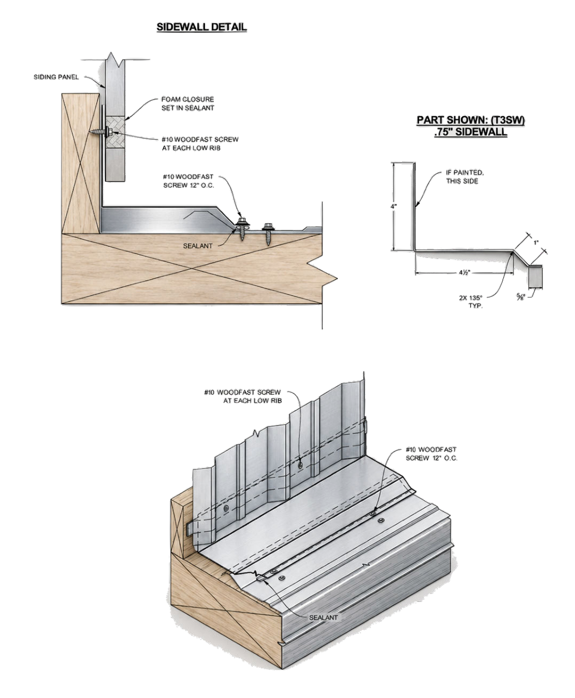 SIDE WALL DIAGRAMS FOR CORRUGATED PANELS