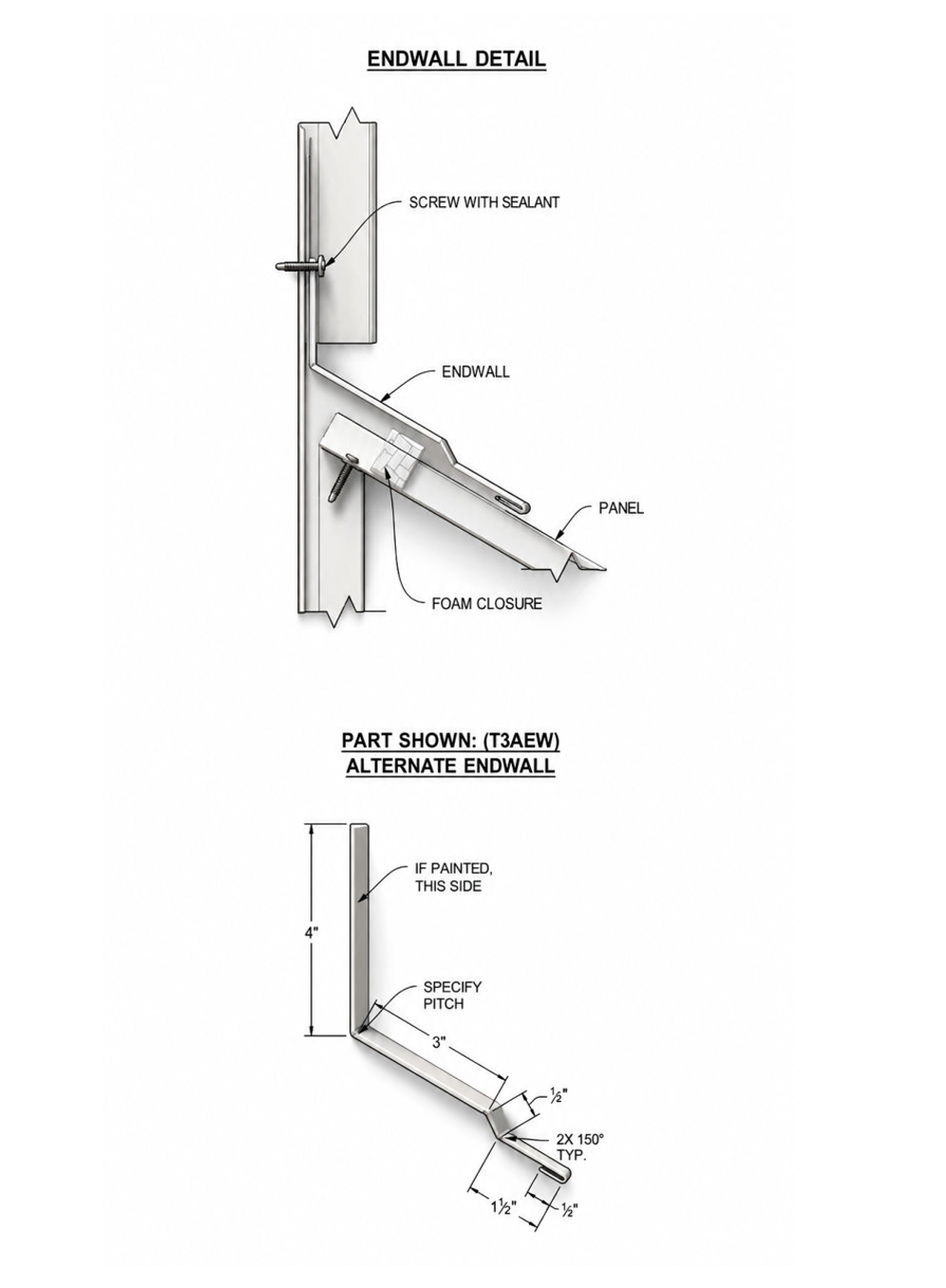 ENDWALL DIAGRAMS FOR CORRUGATED PANELS