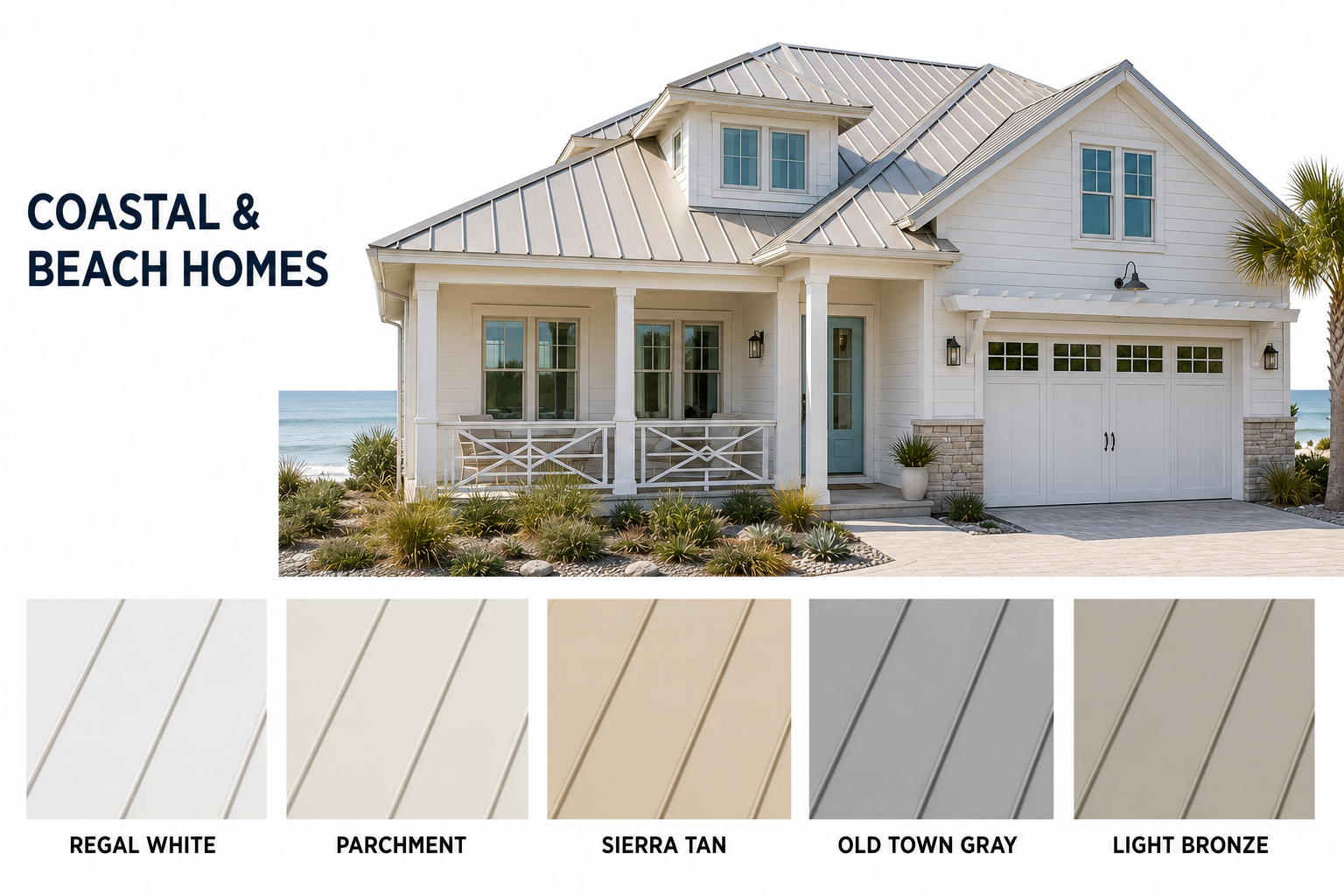 beach home metal roofing colors