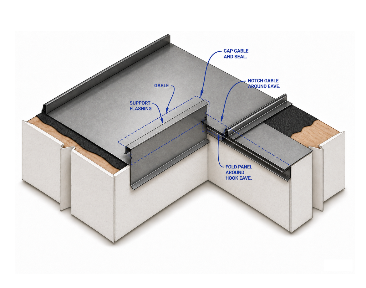 eave to gable transition step 4