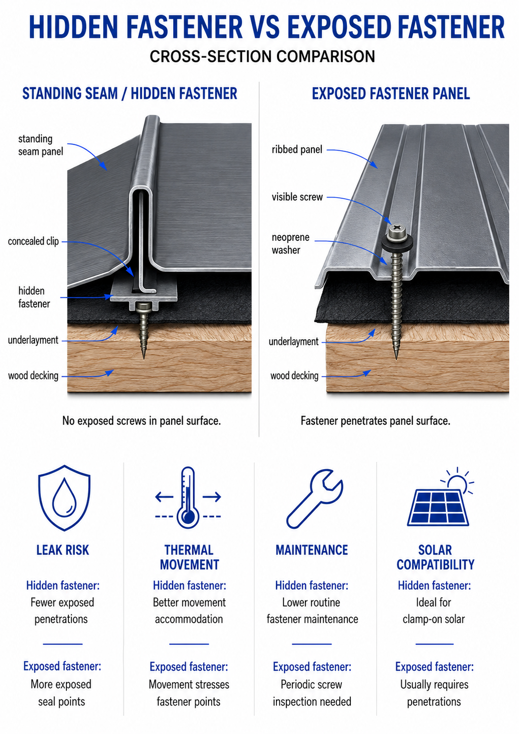 fastener vs hidden comparison