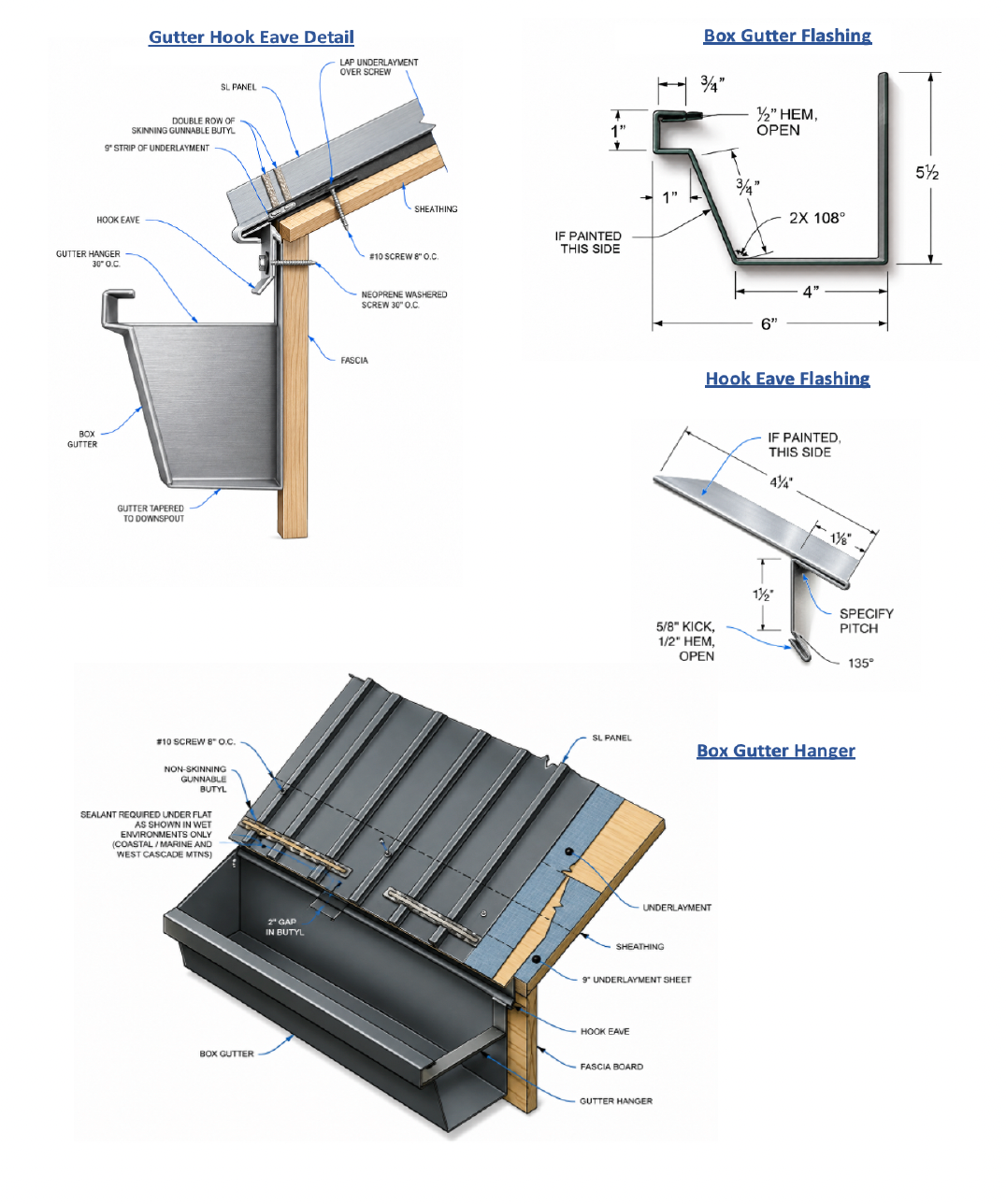 hook eave with gutters diagram