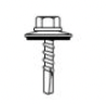 Bolt with washer and nut, shown as a simple black-and-white technical illustration.