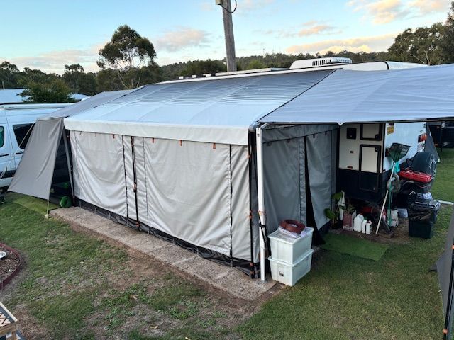 Red Fox installing an annex for a caravan