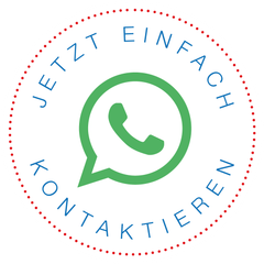 A green whatsapp logo in a circle with the words jetzt einfach kontaktieren