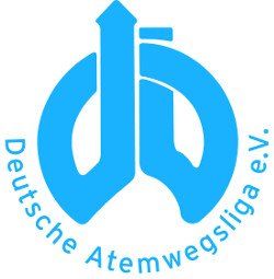 Ein blaues logo für die deutsche atemwegsliga ev