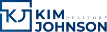 KIM Johnson Realtor logo in blue and white with stylized house icon