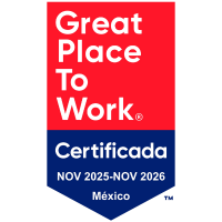 Great Place To Work Certified logo, Mexico, valid from November 2025 to November 2026.