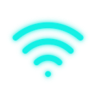 Turquoise Wi‑Fi signal icon on a white background