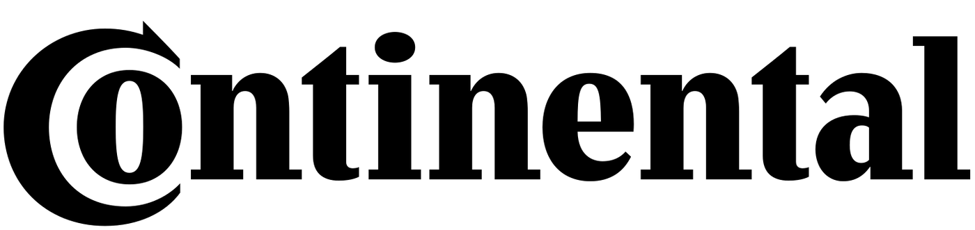 Logotipo da Continental em letras serifadas pretas sobre fundo branco.