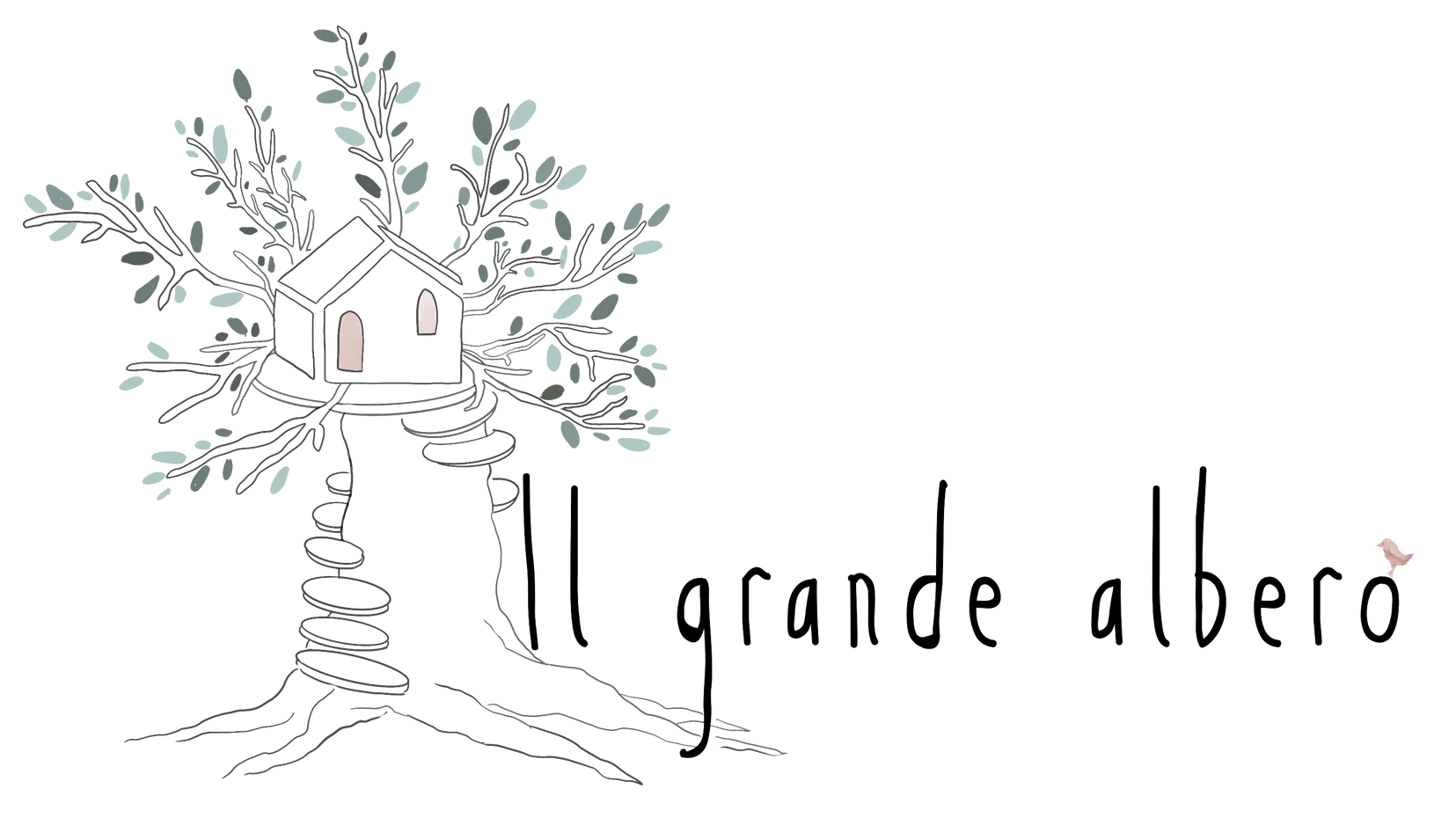 Tree with a house on it and the Italian text 