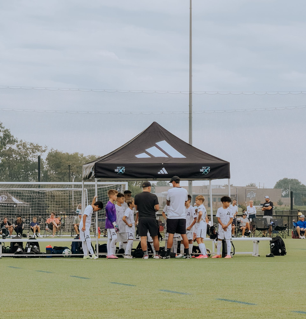 Youth soccer player in a game for Advantage Academy