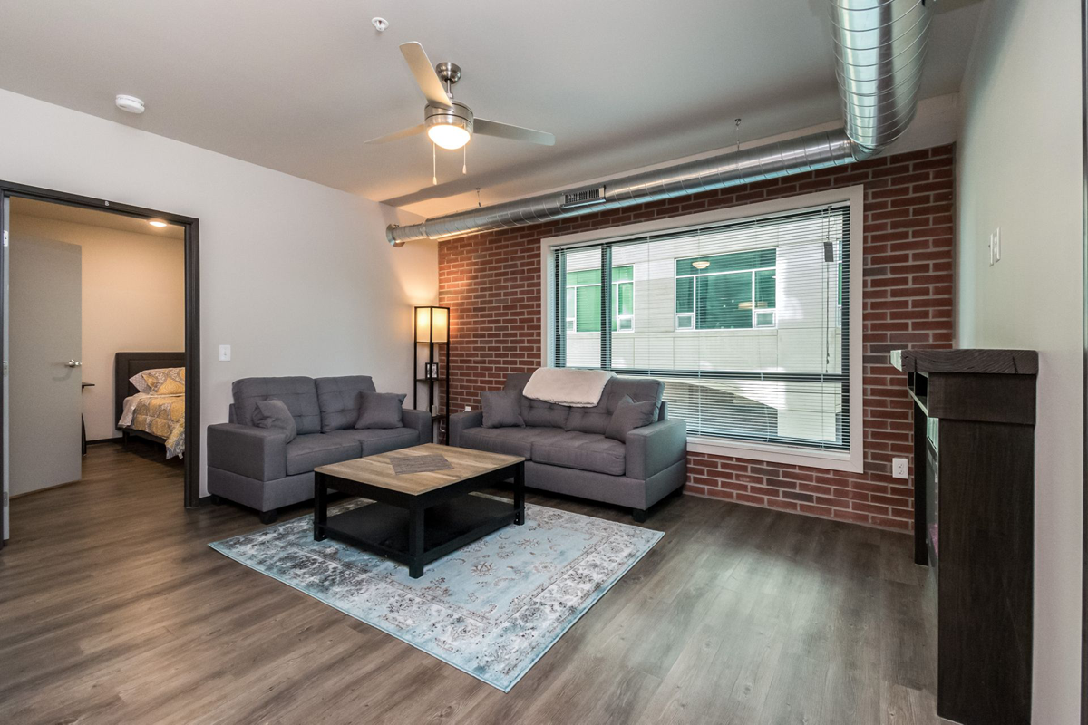 Campus Flats Student Living Room near Iowa State