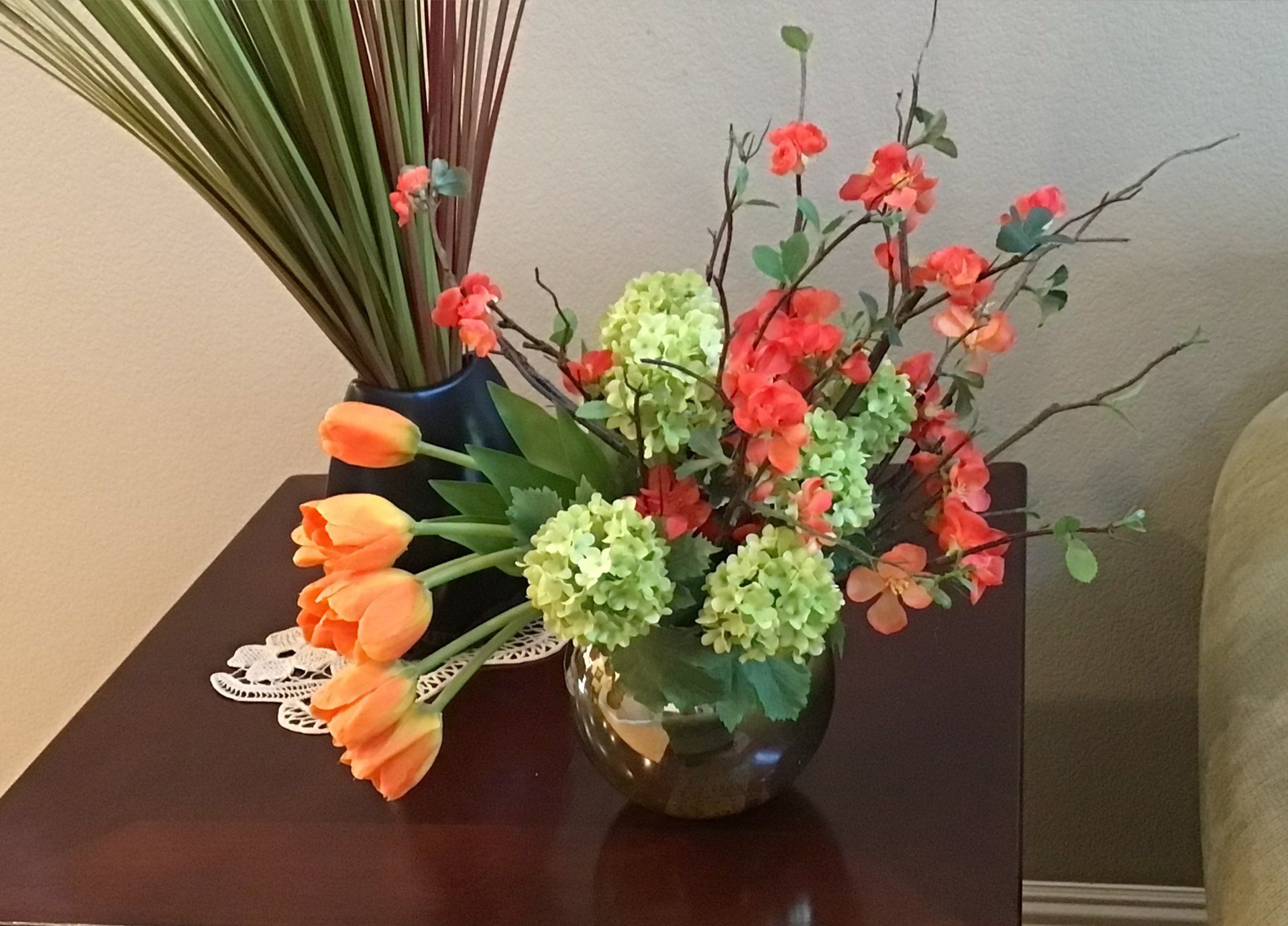flowers on desk