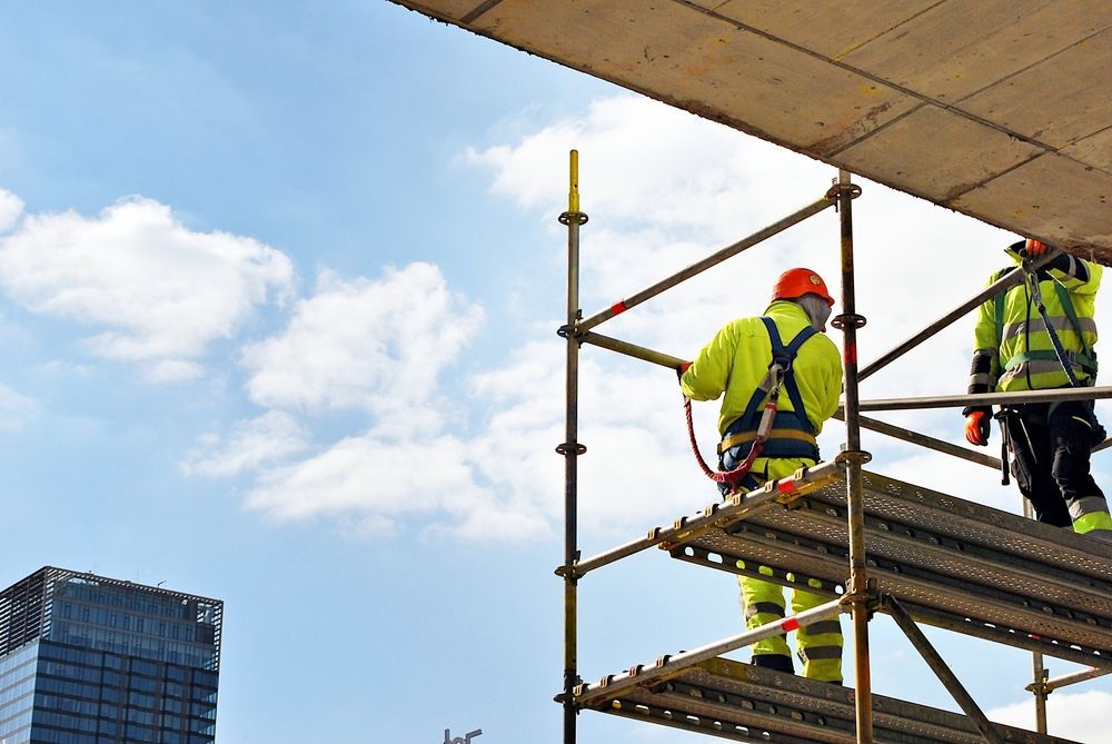 Construction Workers on Scaffolding Wearing Safety Gear — NRS Scaffolding Pty Ltd in Wauchope, NSW