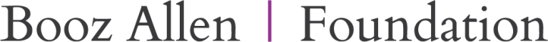 Booz Allen Foundation wordmark in black text with a thin vertical divider on a white background