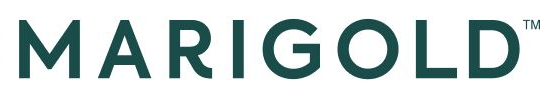 Marigold logo in teal lettering with a gold flower icon