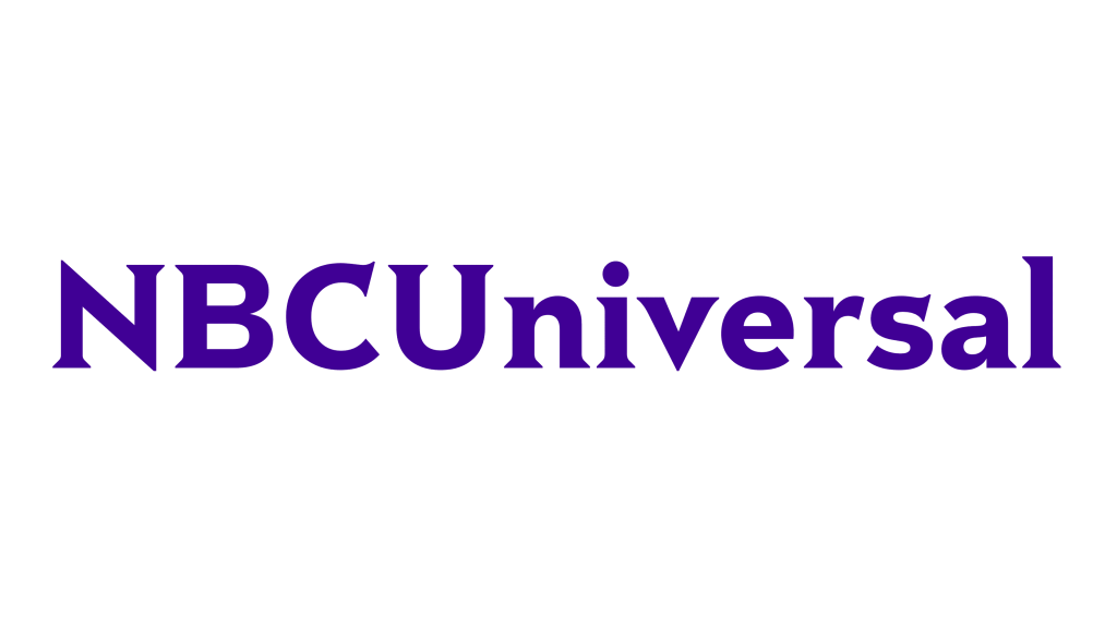 NBCUniversal logo in purple text on a white background