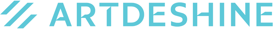 ARTDESHINE logo in teal with three diagonal lines.