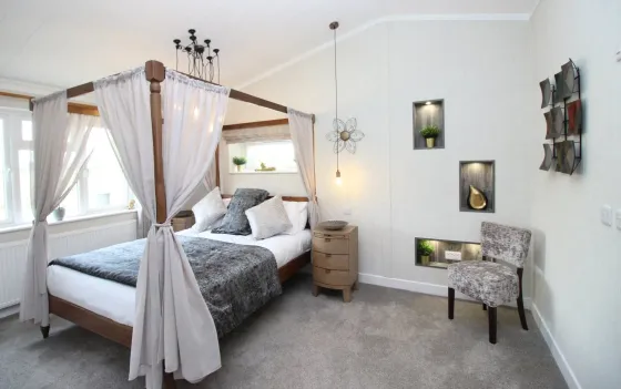 luxury holiday lodge bedroom