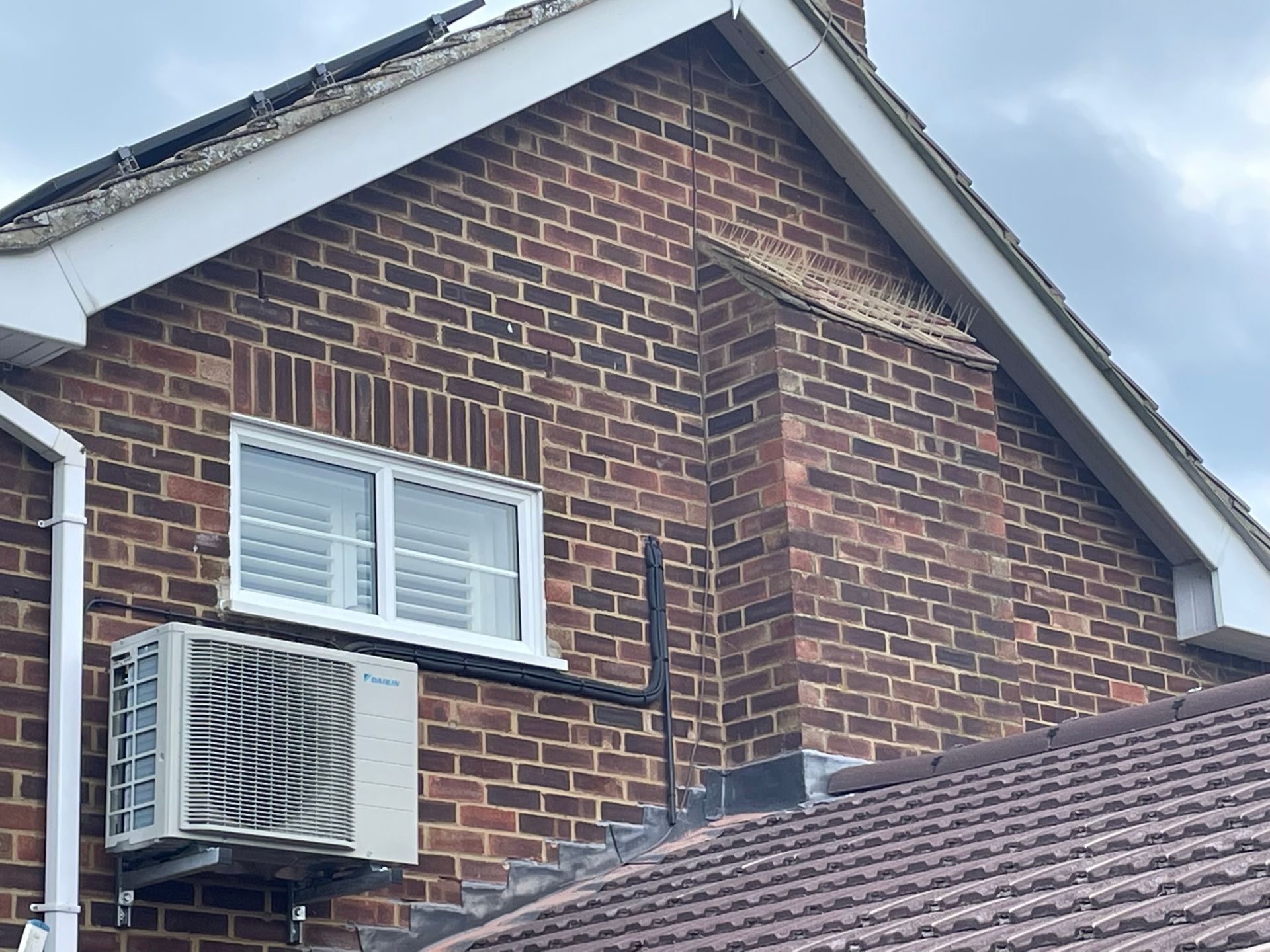 Above garage installation of the condenser