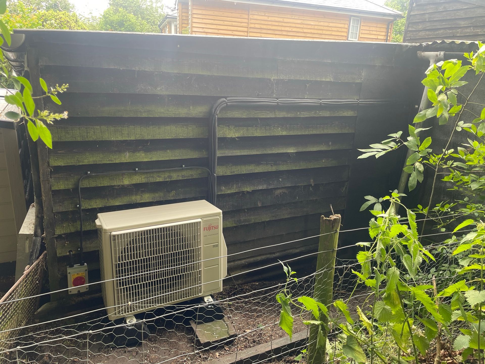 Condenser installed at the back of the Bunnery.