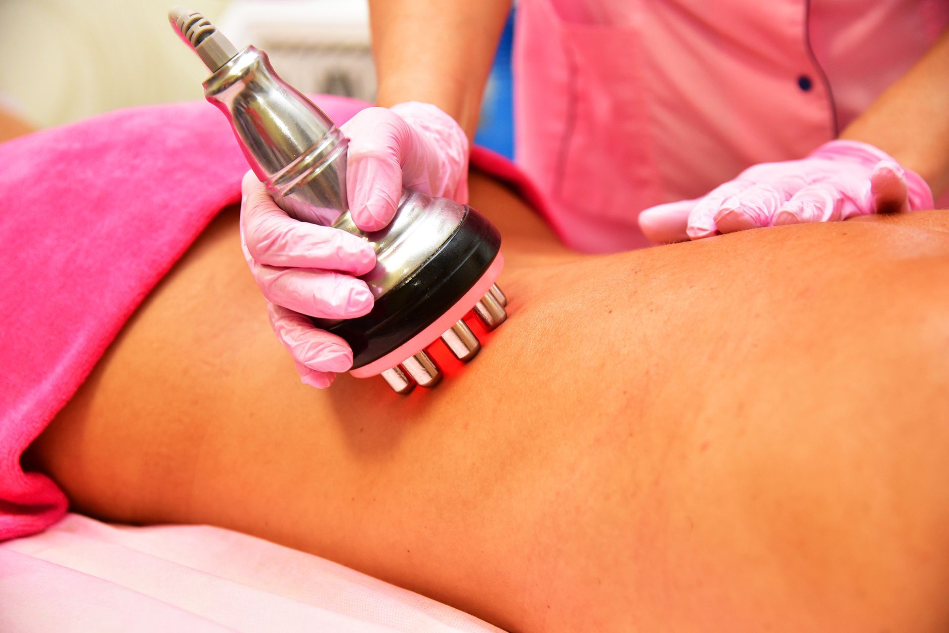 Woman Getting a Cavitation Treatment