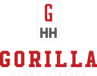 GORILLA Heavy Hitter logo with red G and Gorilla text, gray HH above