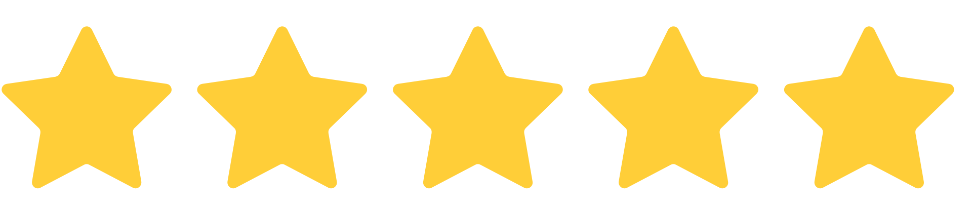 Five gold stars in a row, indicating a high rating or review.