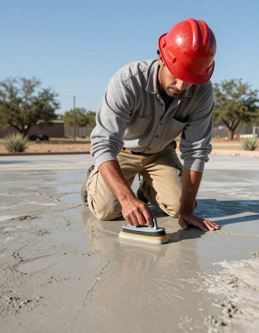 Outdoor concrete coating applied to a patio surface in Greater Austin