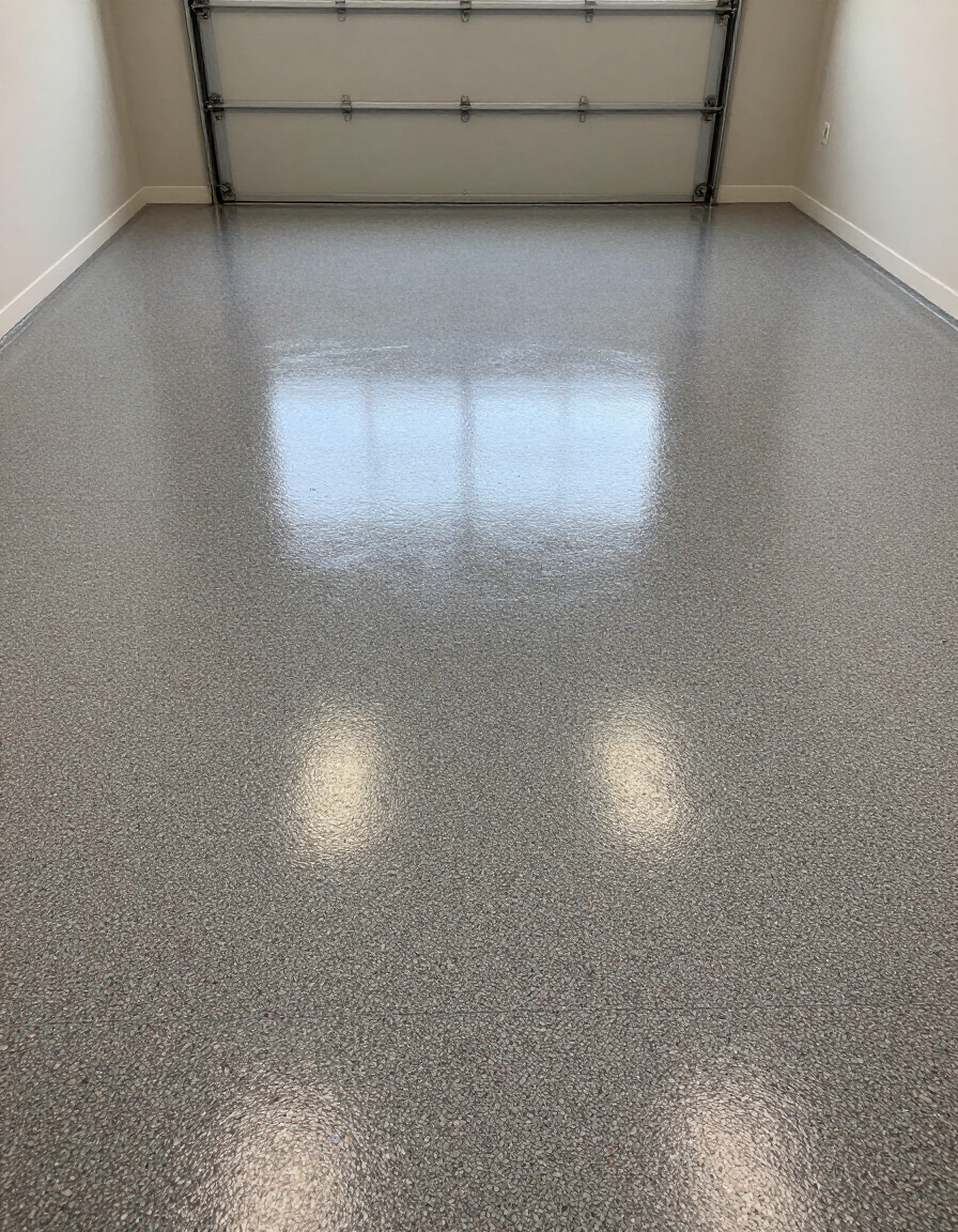 Completed garage epoxy floor by American Dream Epoxy Coatings