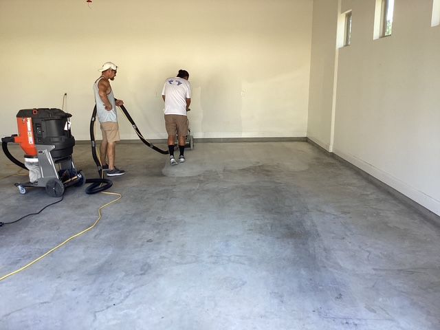 Concrete floor preparation for epoxy coating