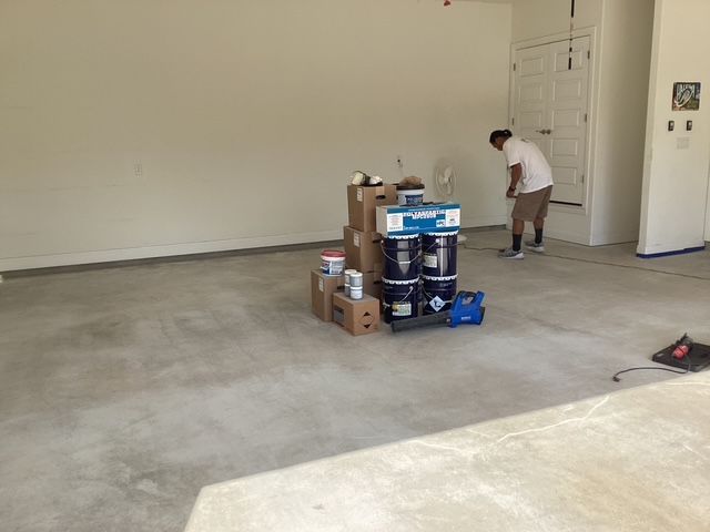Concrete floor preparation for epoxy coating