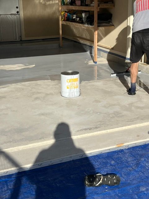 Completed garage epoxy floor by American Dream Epoxy Coatings in Austin