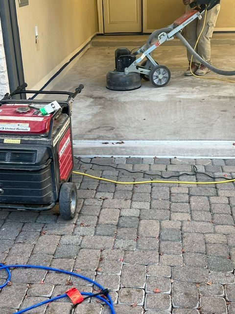 Concrete grinding preparation for epoxy flooring