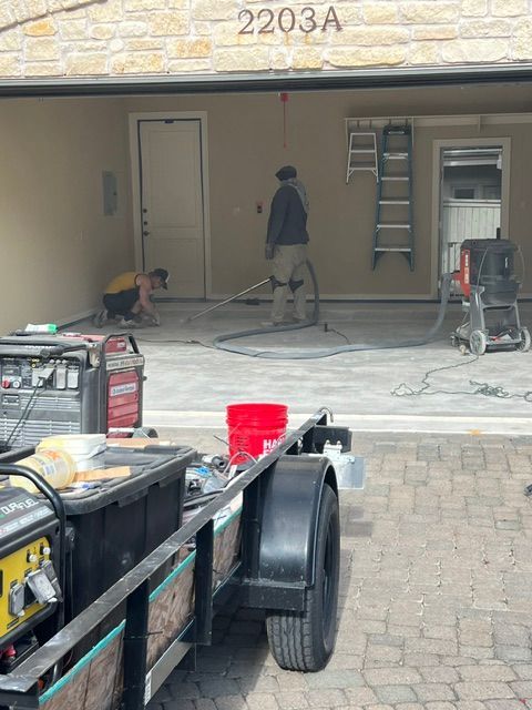 Concrete grinding preparation for epoxy flooring