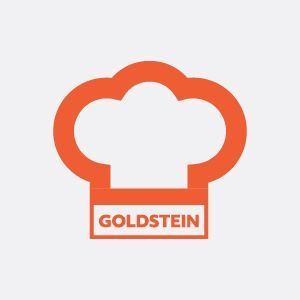 Goldstein logo with orange chef hat icon on a light gray background