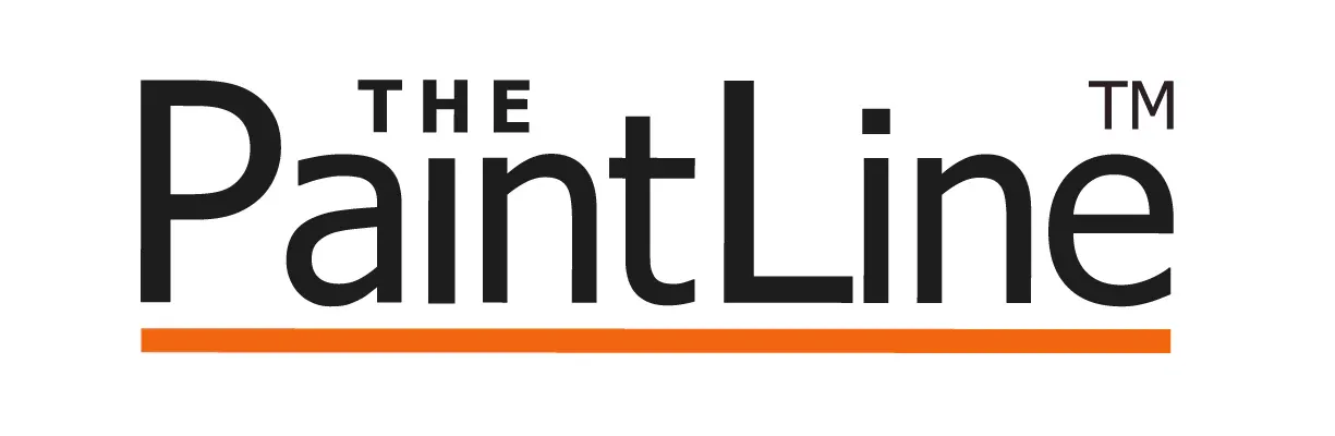 The PaintLine logo in black with an orange underline on a white background