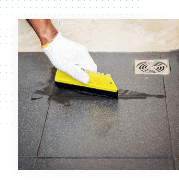 Tile cleaning services in progress in Launceston